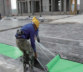 adhesive waterproof sheet：Construction Method