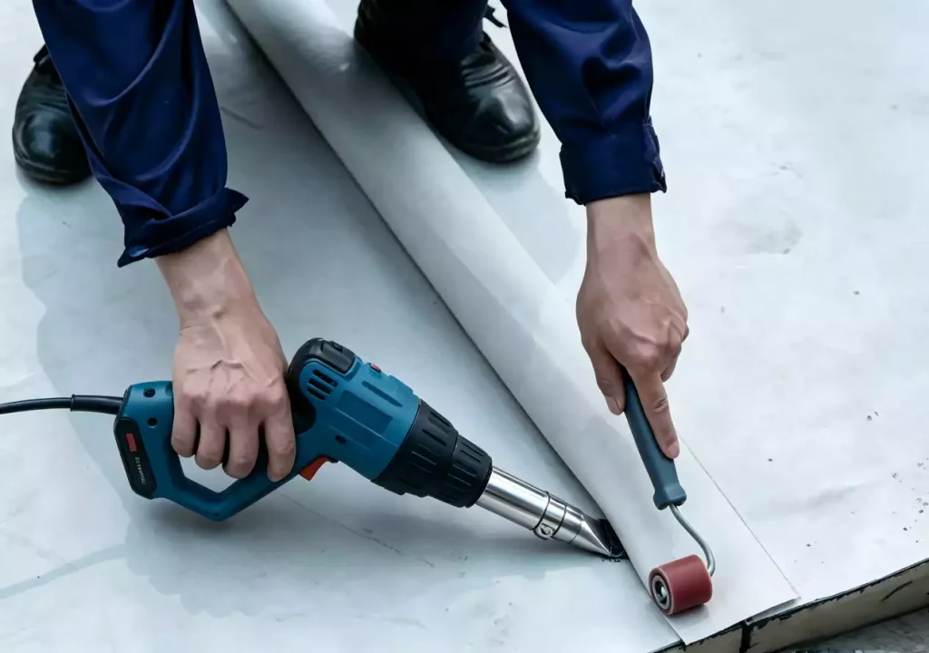 Hot-Air Weld the TPO Seams